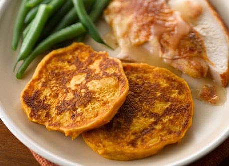 photo of prepared Sweet Potato Pancakes with Bacon Gravy recipe