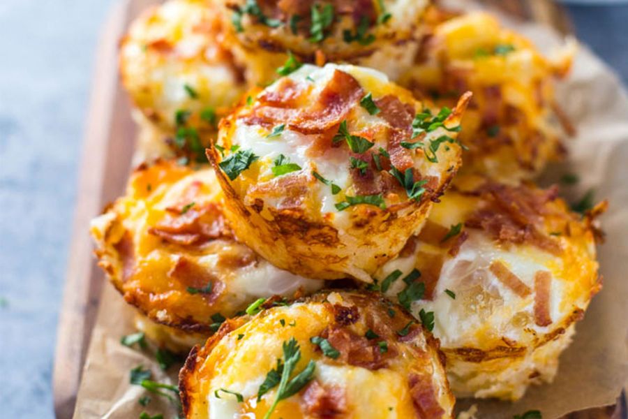 photo of prepared Hash Brown Egg and Bacon Nests recipe