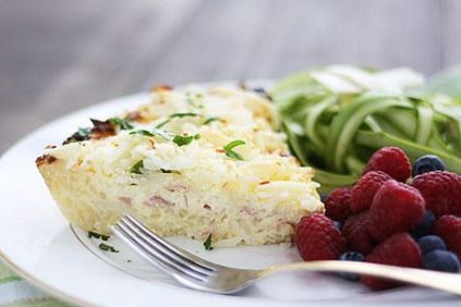 photo of prepared Hash Brown Quiche with Ham, Asparagus and Swiss recipe
