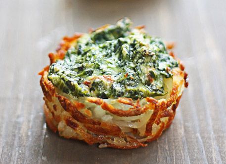 photo of prepared Spinach and Goat Cheese Hash Brown Nests recipe